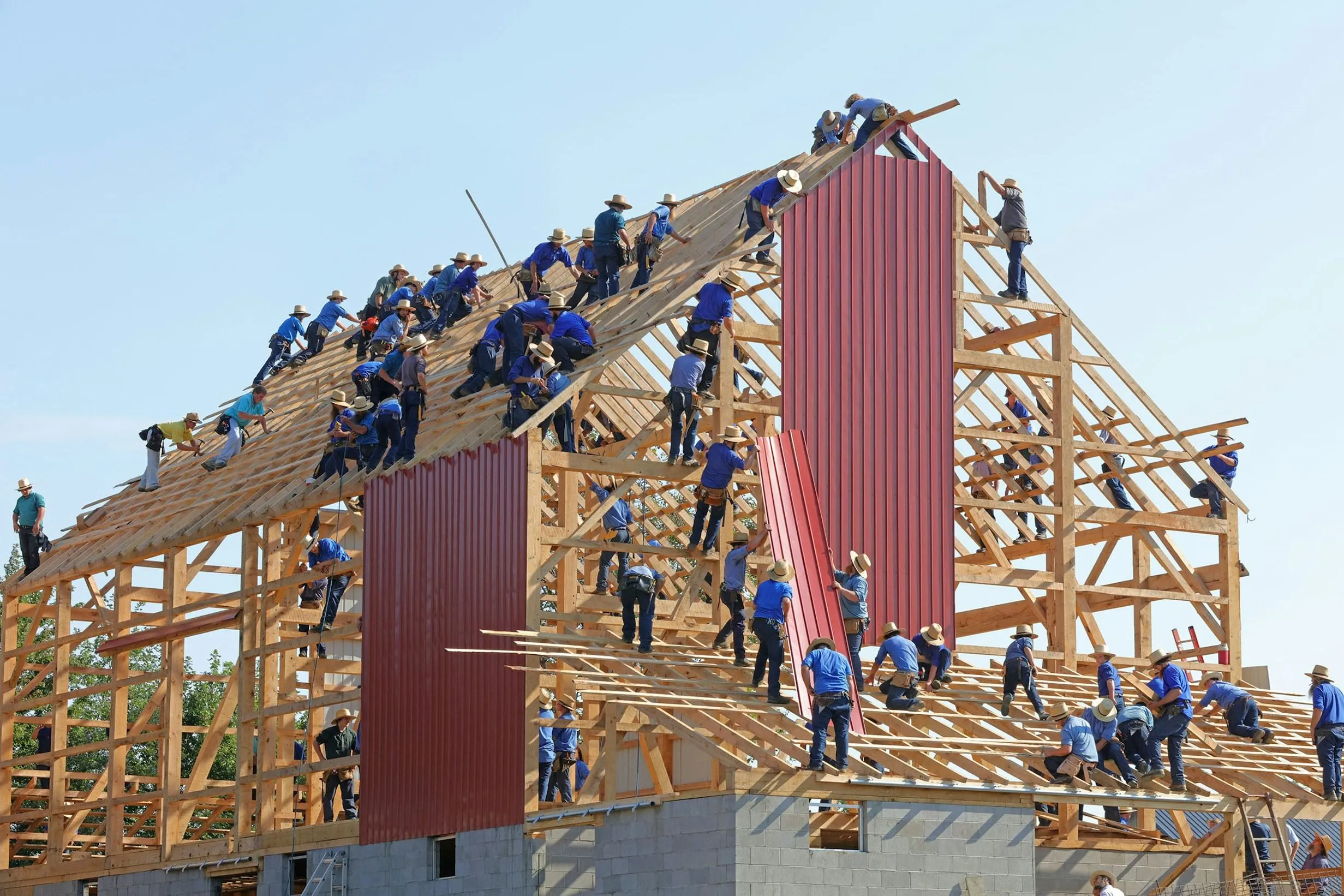 Bauarbeiter auf einer Baustelle