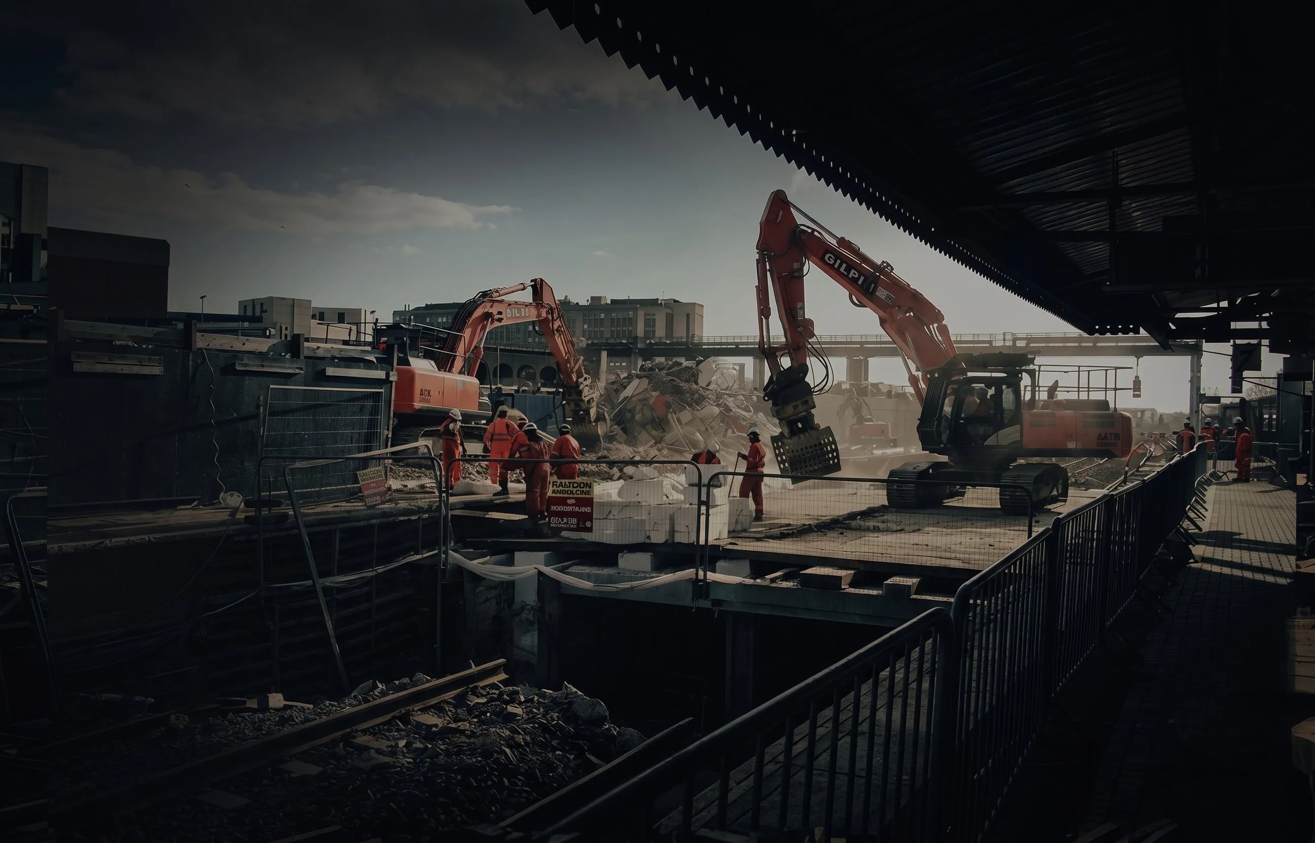 Baustelle mit Kran